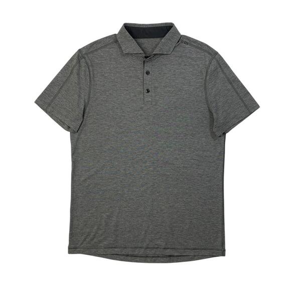 Lululemon Polo Shirt Mens L Large Graphite Evolution Short Sleeve Performance - Picture 1 of 7